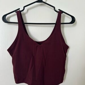 Lululemon Athletica Red Sleeveless Fitted Crop Tank Top